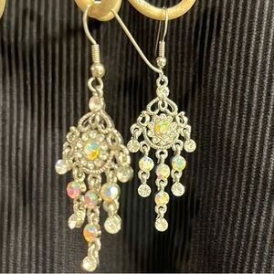 Elegant Silver Chandelier Earrings